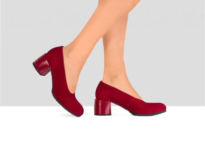 Audley Shoes Medium Heel Leather Shoe Candice Red Women Medium Heel