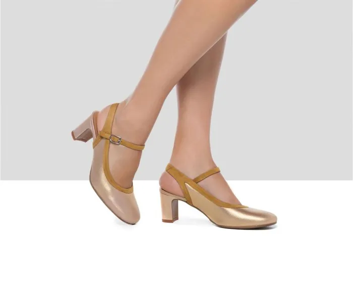 Audley Shoes Medium Heel Leather Shoe Faina Brown Women Medium Heel