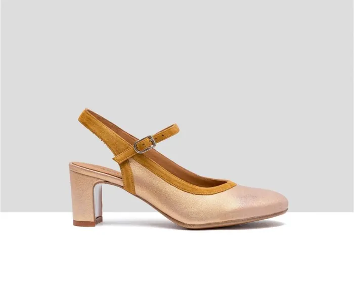 Audley Shoes Medium Heel Leather Shoe Faina Brown Women Medium Heel