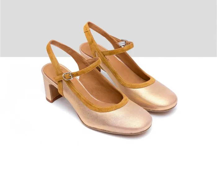 Audley Shoes Medium Heel Leather Shoe Faina Brown Women Medium Heel