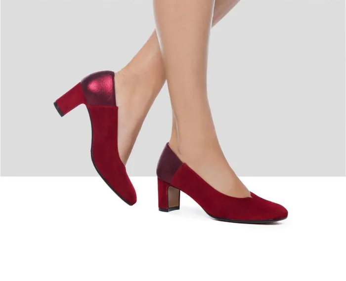 Audley Shoes Medium Heel Leather Shoe Fermina Burdeos Women Medium Heel