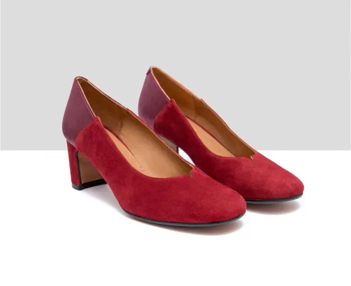 Audley Shoes Medium Heel Leather Shoe Fermina Burdeos Women Medium Heel