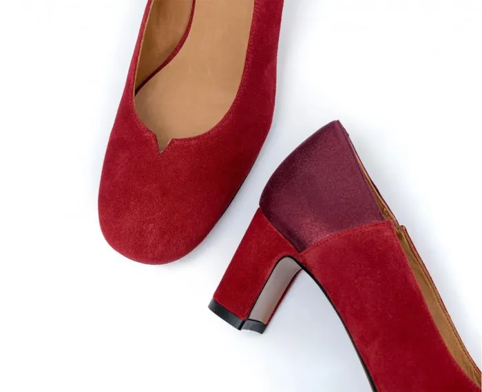 Audley Shoes Medium Heel Leather Shoe Fermina Burdeos Women Medium Heel