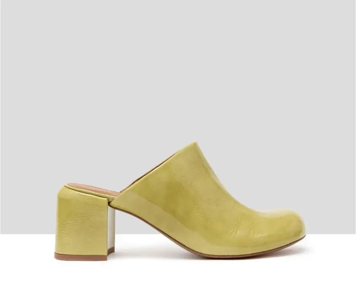 Audley Shoes Medium Heel Leather Shoe Hanae Green Women Medium Heel