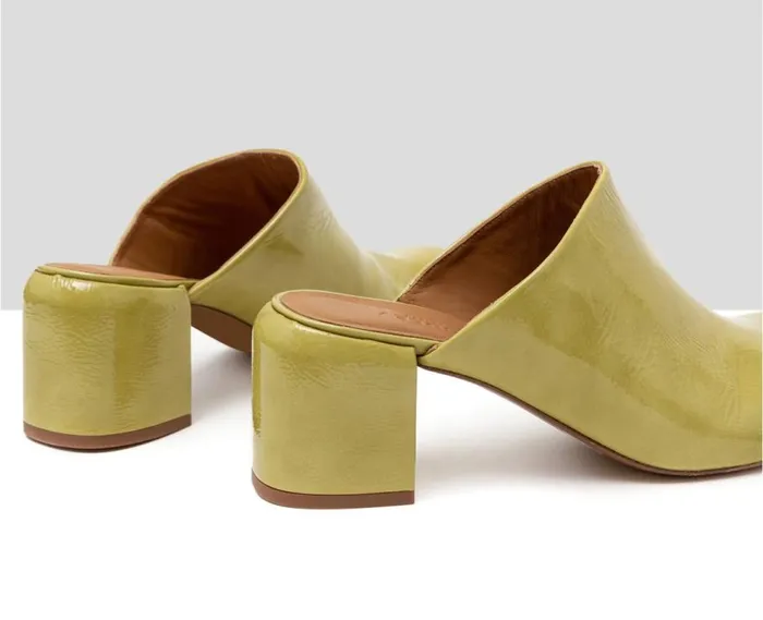 Audley Shoes Medium Heel Leather Shoe Hanae Green Women Medium Heel