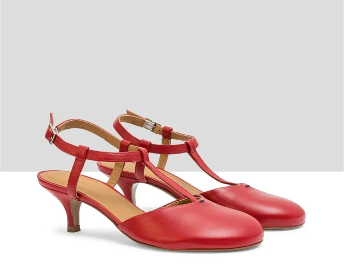 Audley Shoes Medium Heel Leather Shoe Lola Red Women Medium Heel