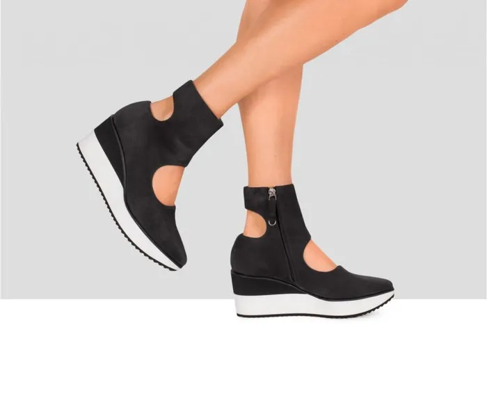 Audley Shoes Mid Heel Leather Booties Electra Grey Women Sneakers