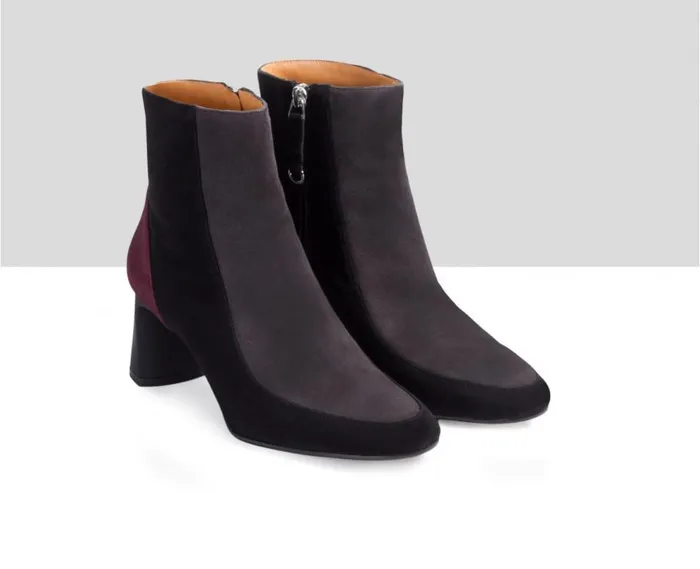 Audley Shoes Mid Heel Leather Booties Eydis Black Women Medium Heel