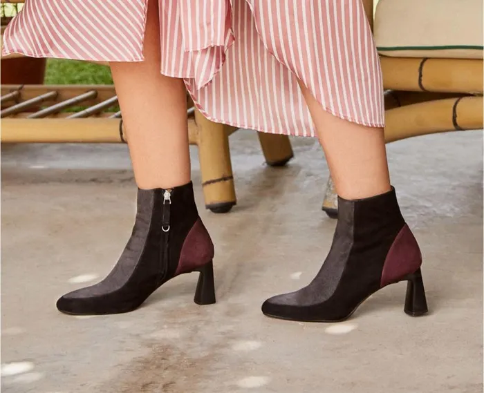 Audley Shoes Mid Heel Leather Booties Eydis Black Women Medium Heel
