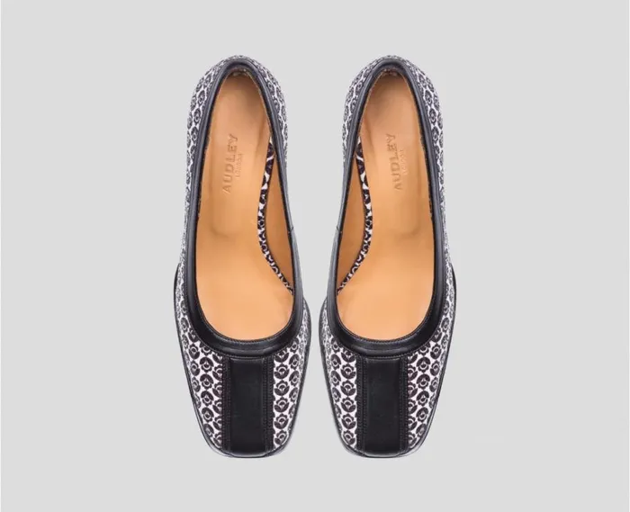 Audley Shoes Mid Heel Leather Shoe Elfa Black Women Medium Heel