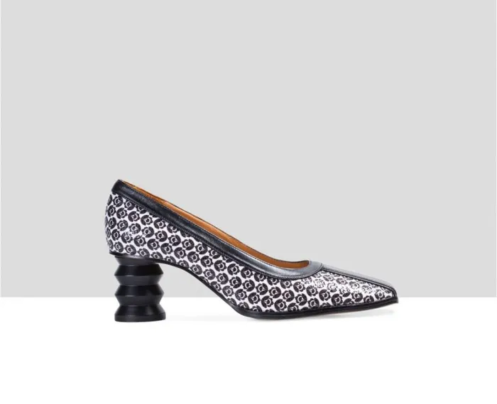 Audley Shoes Mid Heel Leather Shoe Elfa Black Women Medium Heel