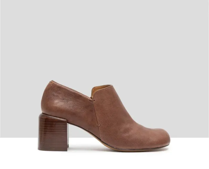 Audley Shoes Mid Heel Leather Shoe Galilea Brown Women Medium Heel