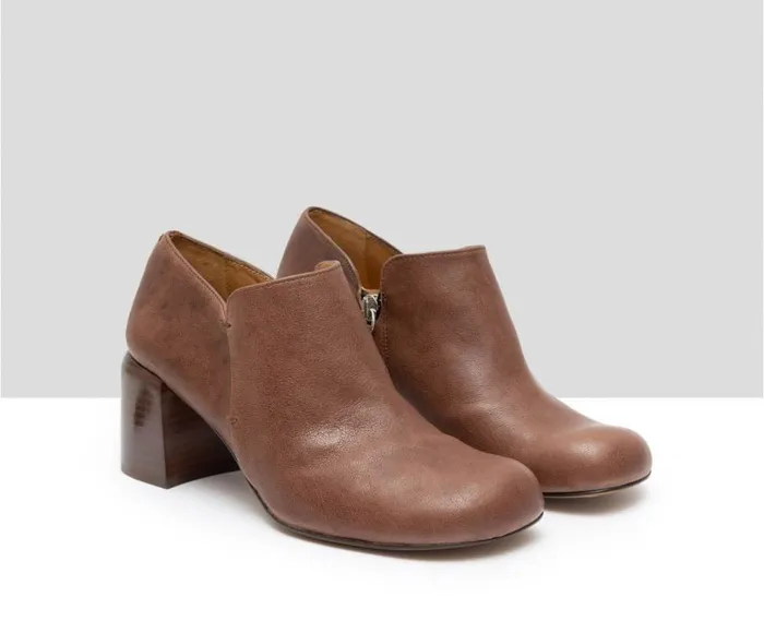 Audley Shoes Mid Heel Leather Shoe Galilea Brown Women Medium Heel