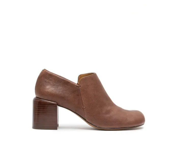 Audley Shoes Mid Heel Leather Shoe Galilea Brown Women Medium Heel