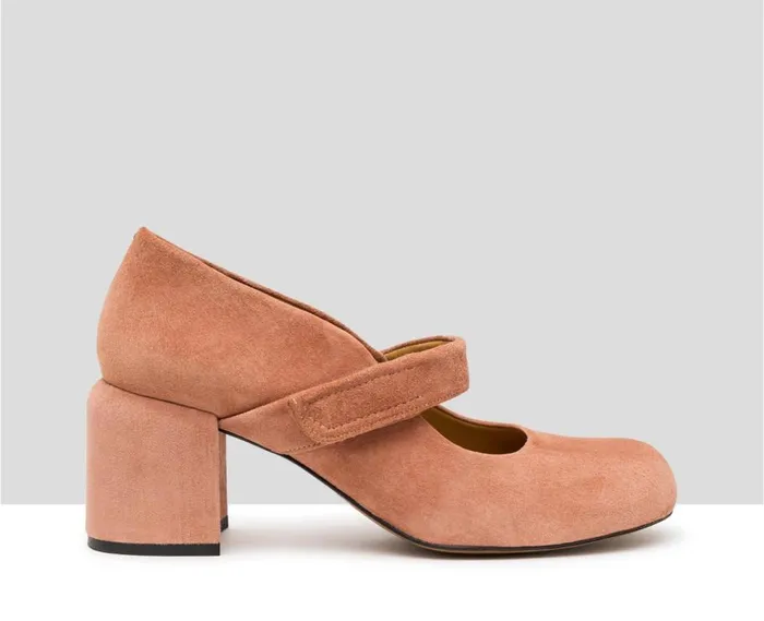 Audley Shoes Mid Heel Leather Shoe Gean Nude Women Medium Heel