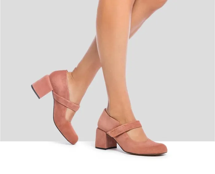 Audley Shoes Mid Heel Leather Shoe Gean Nude Women Medium Heel