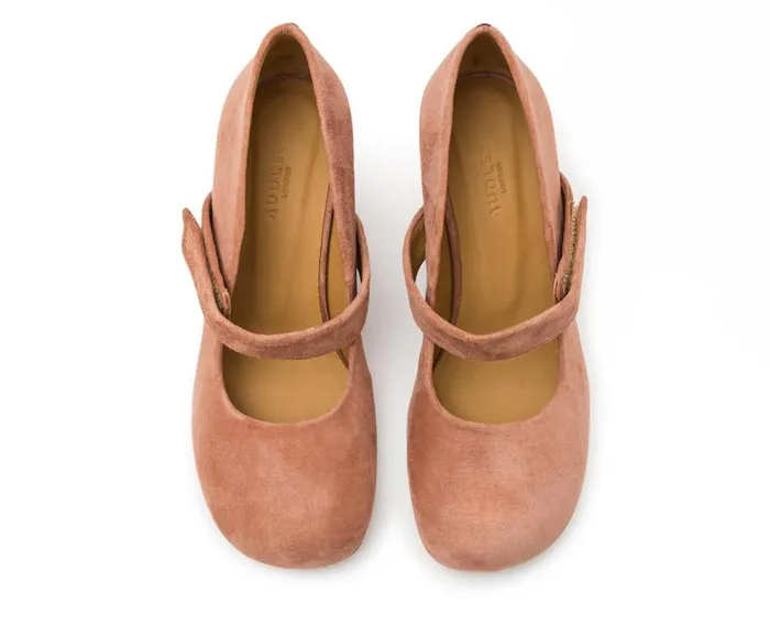Audley Shoes Mid Heel Leather Shoe Gean Nude Women Medium Heel