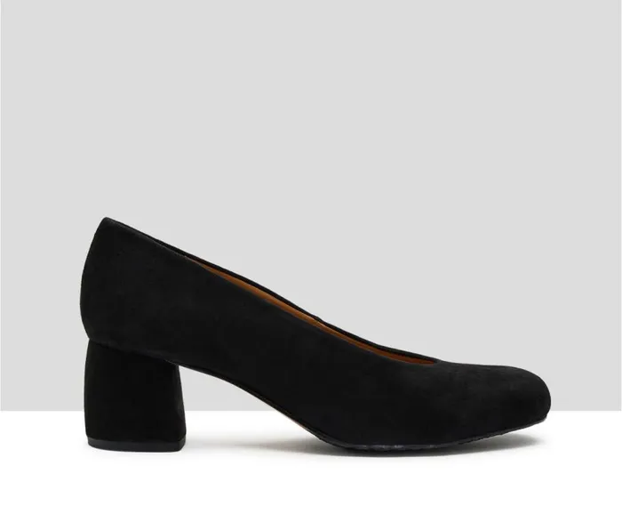 Audley Shoes Mid Heel Leather Shoe Idelisa Black Women Medium Heel