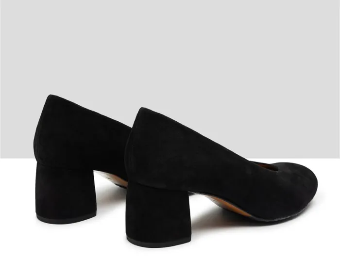 Audley Shoes Mid Heel Leather Shoe Idelisa Black Women Medium Heel