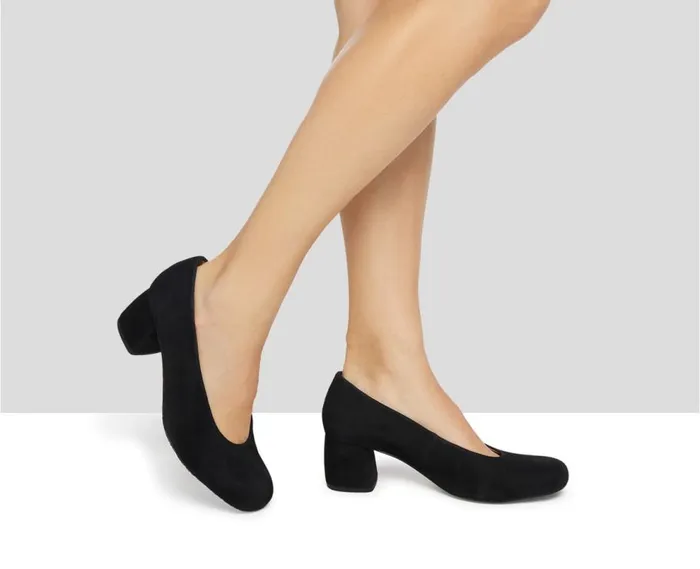 Audley Shoes Mid Heel Leather Shoe Idelisa Black Women Medium Heel