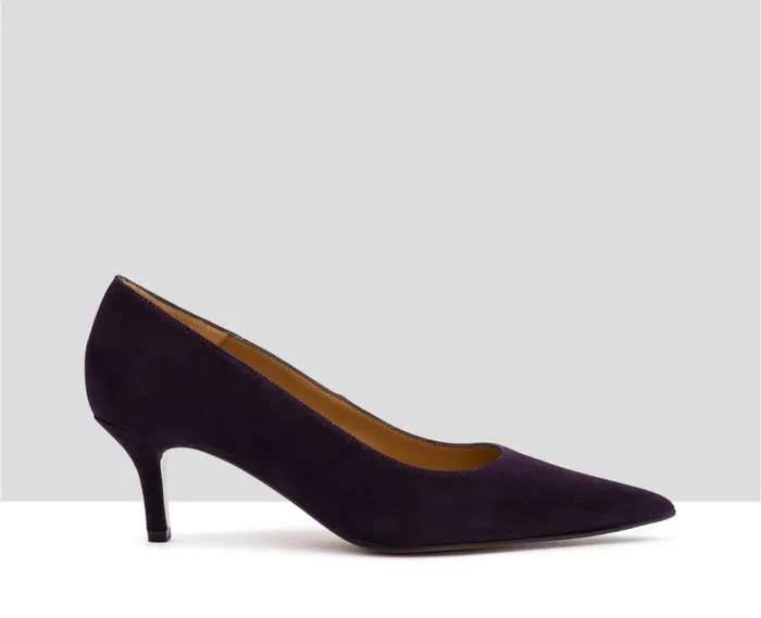 Audley Shoes Mid Heel Leather Shoe Ingrid Purple Women Medium Heel