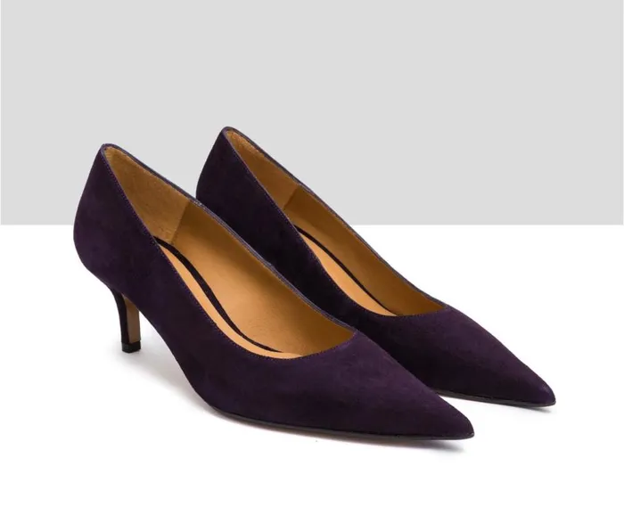 Audley Shoes Mid Heel Leather Shoe Ingrid Purple Women Medium Heel
