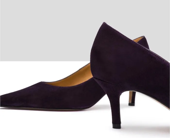 Audley Shoes Mid Heel Leather Shoe Ingrid Purple Women Medium Heel