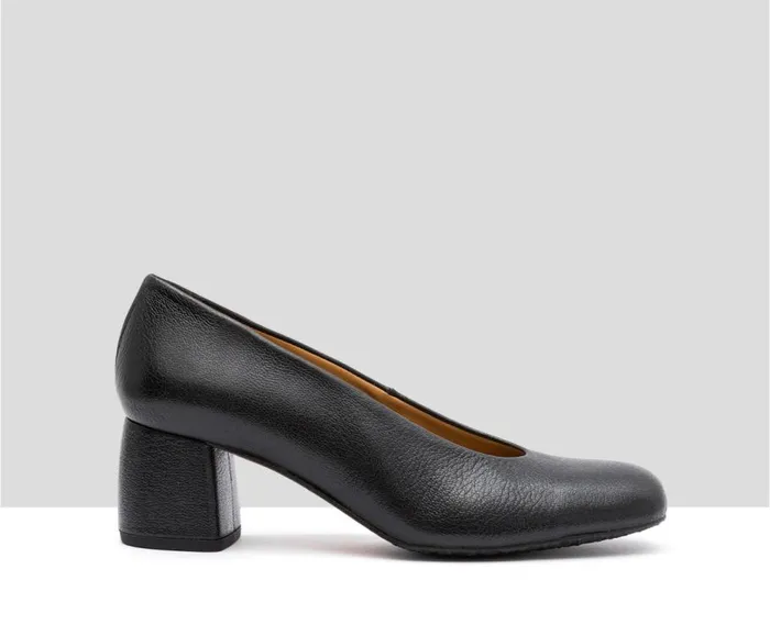 Audley Shoes Mid Heel Leather Shoe Isabel Black Women Medium Heel