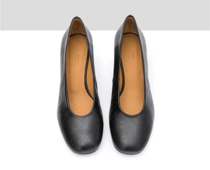 Audley Shoes Mid Heel Leather Shoe Isabel Black Women Medium Heel
