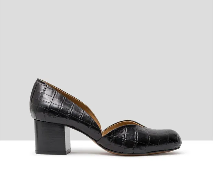 Audley Shoes Mid Heel Leather Shoe Jamelia Black Women Medium Heel