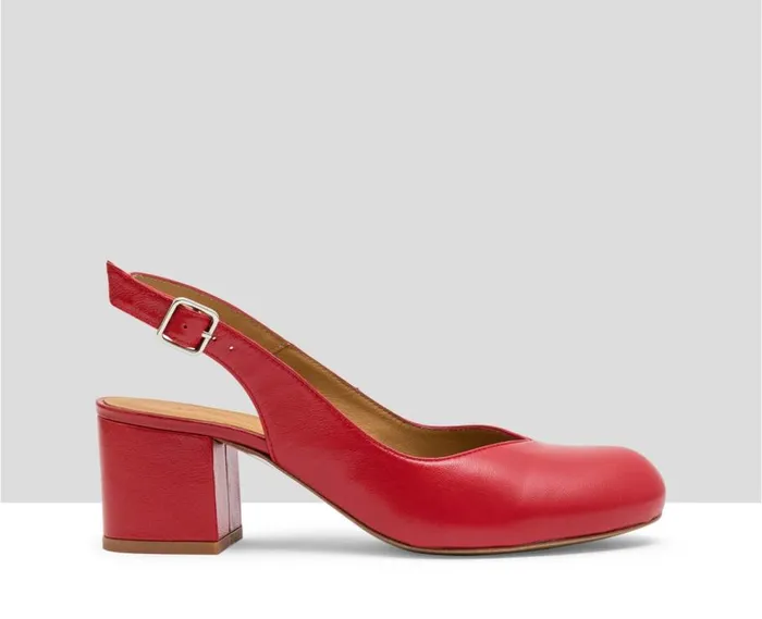 Audley Shoes Mid Heel Leather Shoe Julieta Red Women Medium Heel