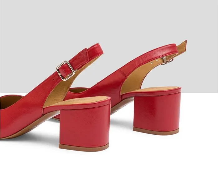 Audley Shoes Mid Heel Leather Shoe Julieta Red Women Medium Heel