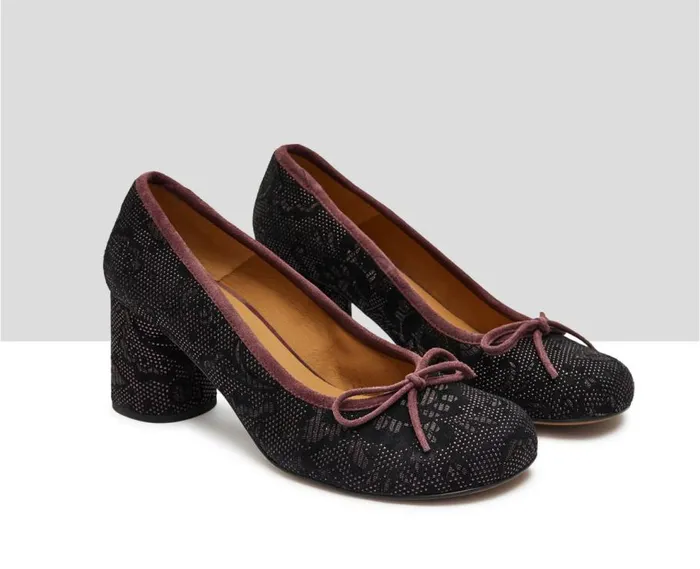 Audley Shoes Mid Heel Leather Shoe Kris Black Women Medium Heel