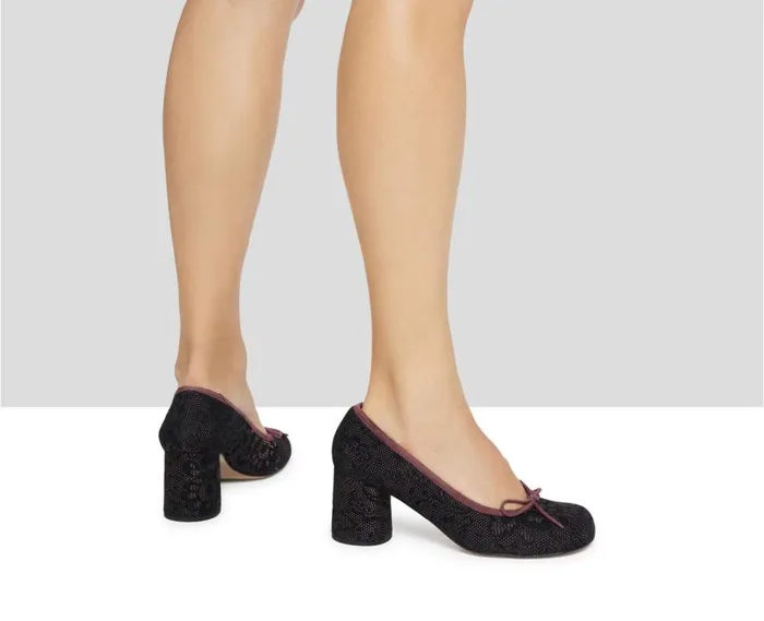 Audley Shoes Mid Heel Leather Shoe Kris Black Women Medium Heel