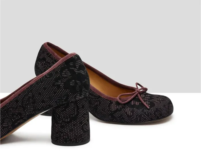 Audley Shoes Mid Heel Leather Shoe Kris Black Women Medium Heel