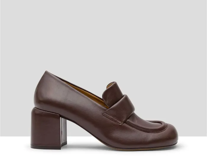 Audley Shoes Mid Heel Leather Shoe Kristi Brown Women Medium Heel
