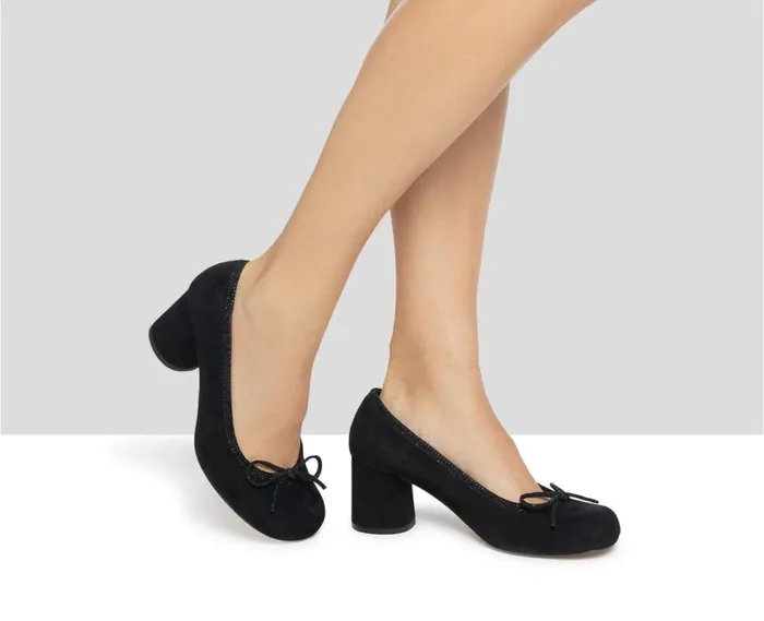 Audley Shoes Mid Heel Leather Shoe Kylie Black Women Medium Heel