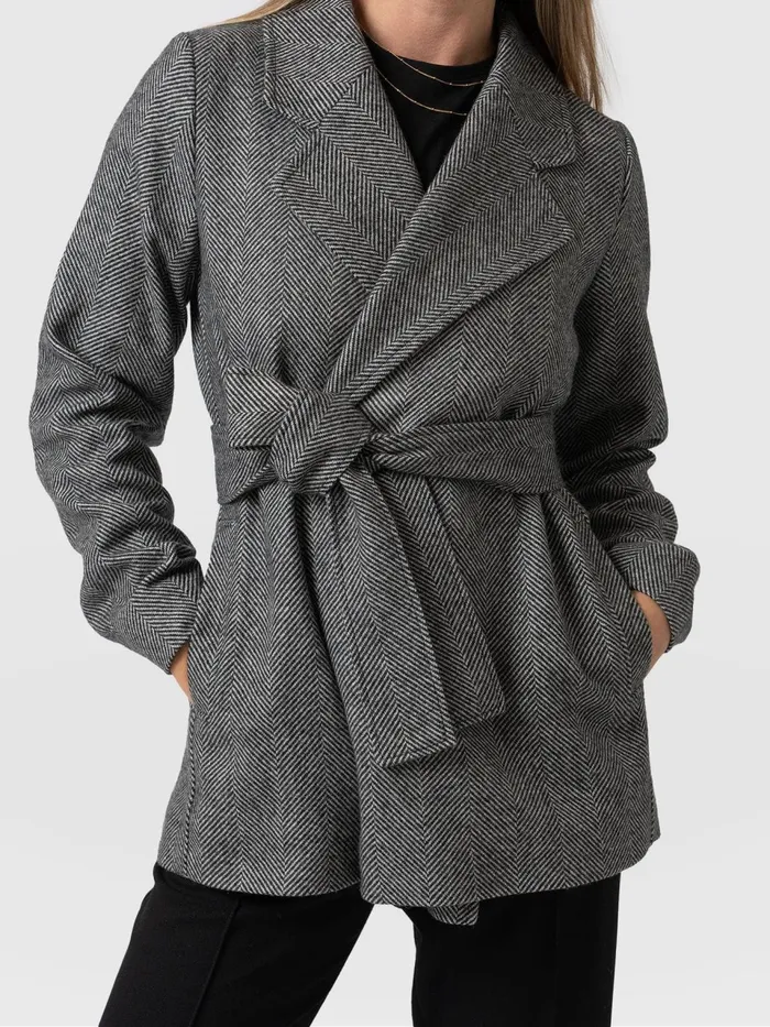Audrey Wrap Coat 8211 Chevron Chevron Women Saint And Sofia Coats and Jackets