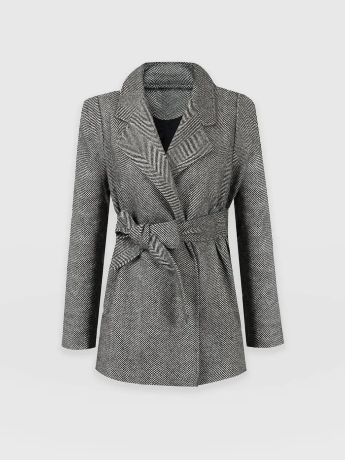 Audrey Wrap Coat 8211 Chevron Chevron Women Saint And Sofia Coats and Jackets