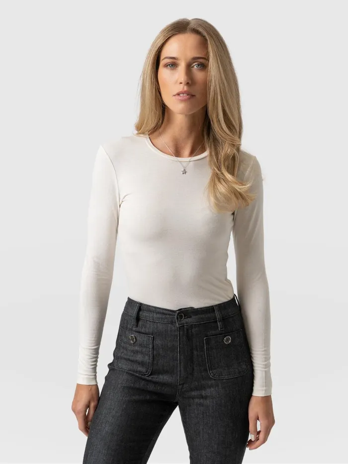 Austen Crew Neck Tee 8211 Cream Cream Women Saint And Sofia TShirts and Tanks Austen Crew Neck Tee 8211 Cream Cream Women Saint And Sofia TShirts and Tanks