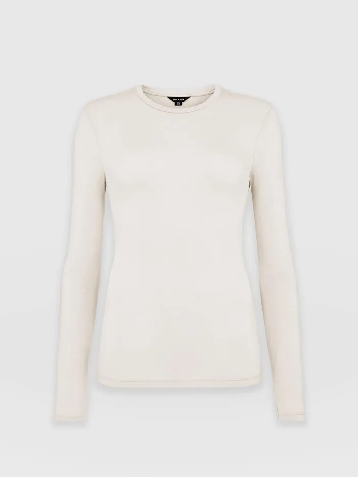 Austen Crew Neck Tee 8211 Cream Cream Women Saint And Sofia TShirts and Tanks