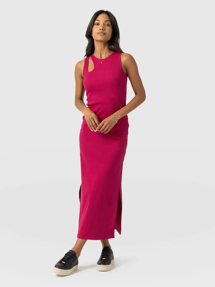 Axel Cut Out Dress 8211 Fuchsia Pink Fuchsia Pink Women Saint And Sofia Dresses