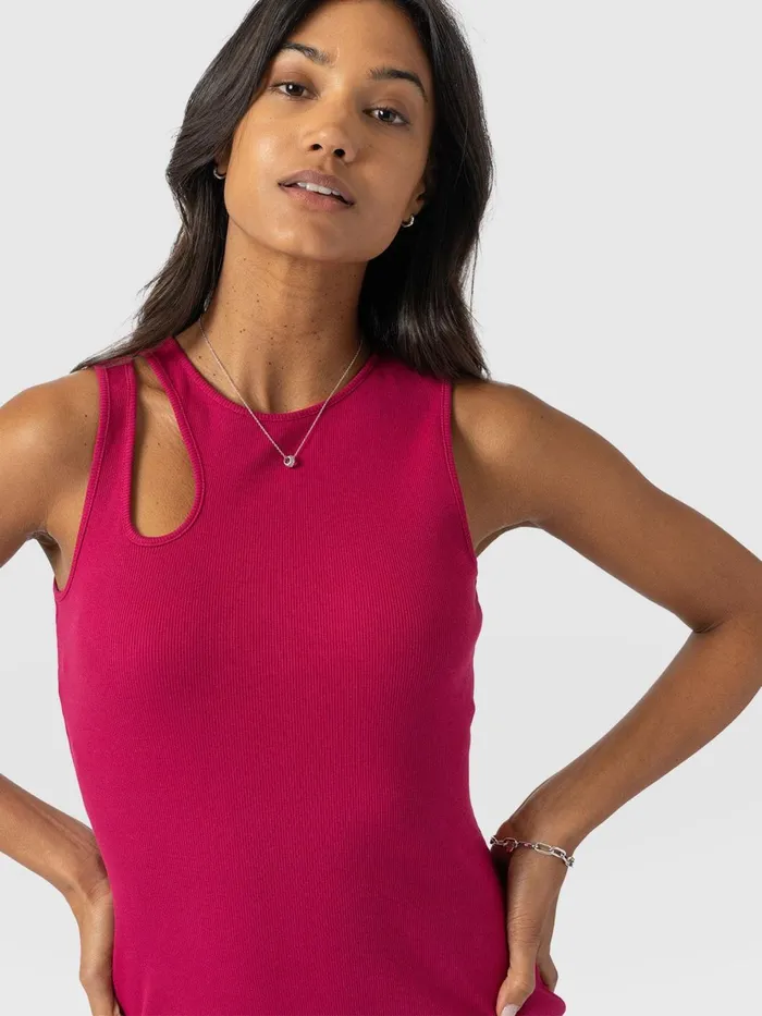 Axel Cut Out Dress 8211 Fuchsia Pink Fuchsia Pink Women Saint And Sofia Dresses