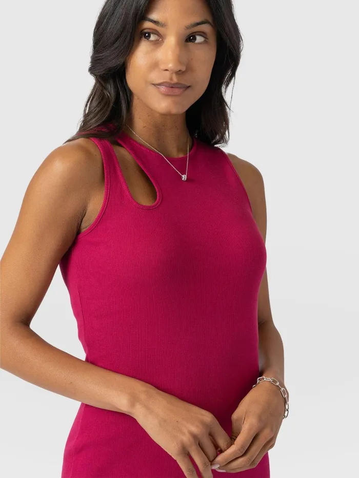 Axel Cut Out Dress 8211 Fuchsia Pink Fuchsia Pink Women Saint And Sofia Dresses