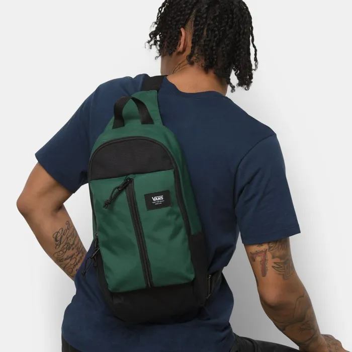 Backpacks and Bags Men Vans Warp Sling Bag Pine Needleblack