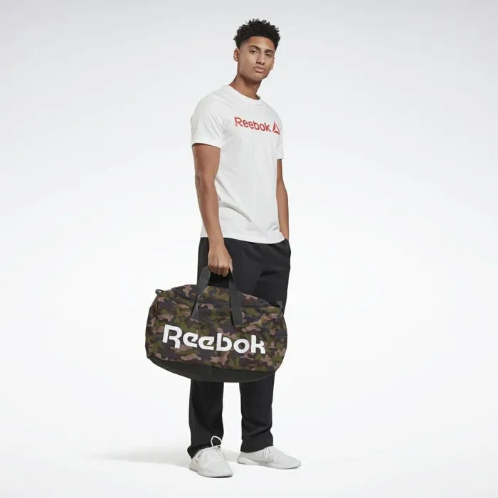Bags and Backpacks MensWomens Reebok Active Core Graphic Duffel Bag Medium True Grey 8 Trek Grey