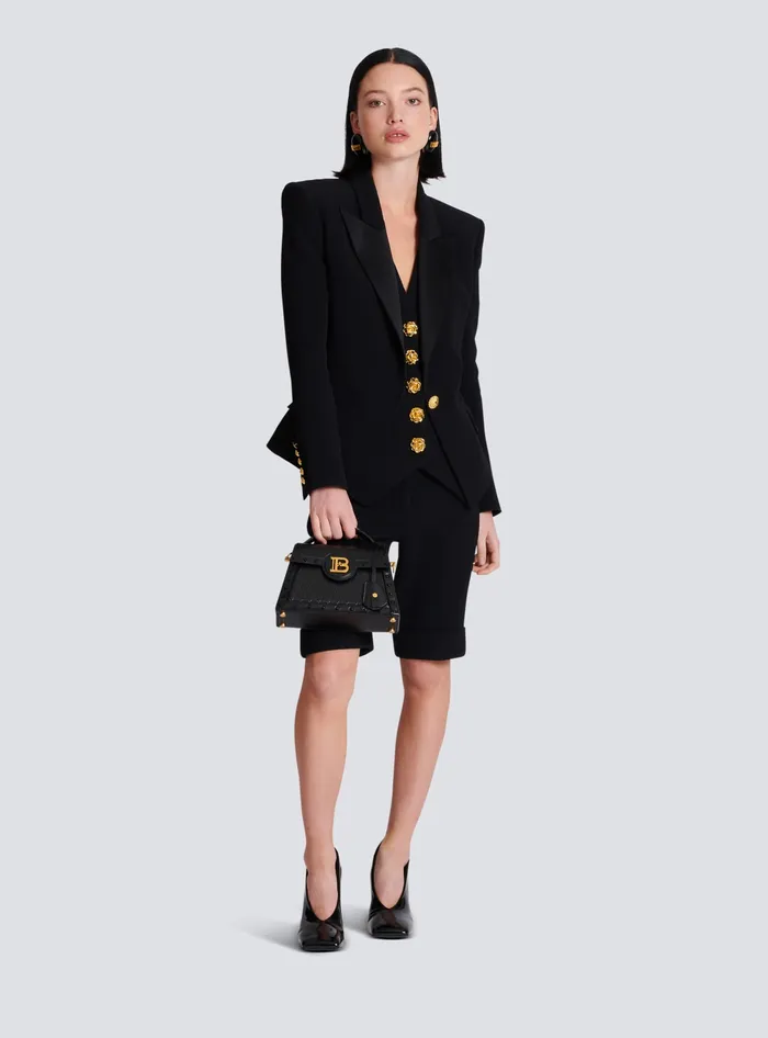Balmain 1button Crepe Jacket Black Women Jackets And Blazers