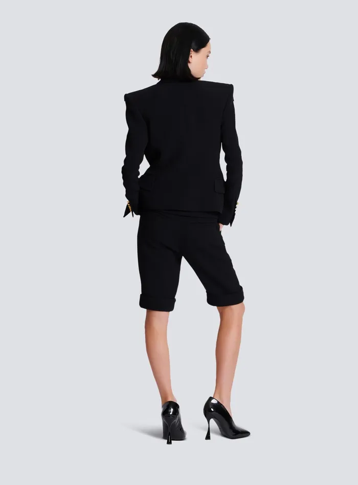 Balmain 1button Crepe Jacket Black Women Jackets And Blazers