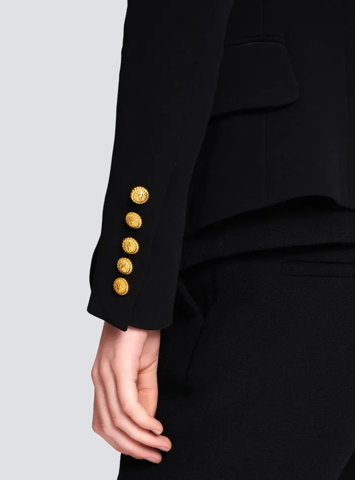 Balmain 1button Crepe Jacket Black Women Jackets And Blazers