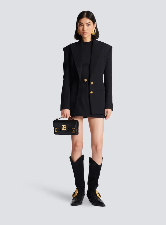 Balmain 2button Cinchedwaist Jacket Black Women Jackets And Blazers